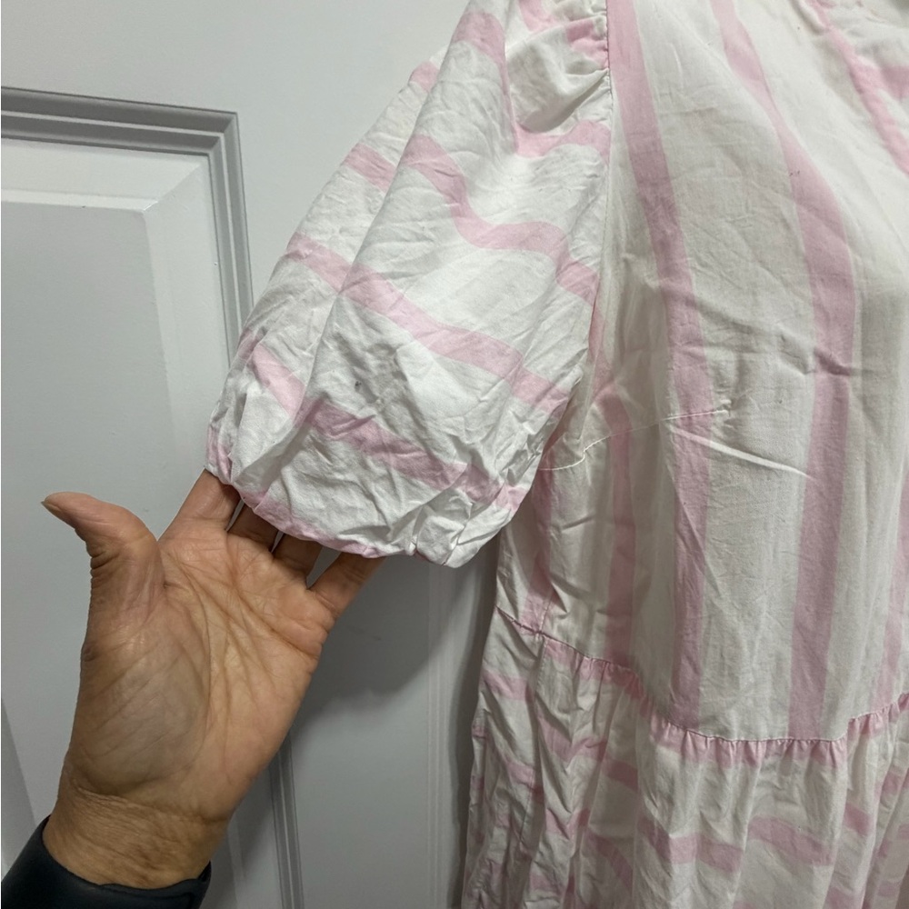 crown & ivy White and Light Pink Striped Maxi Dress - Picture 5 of 6